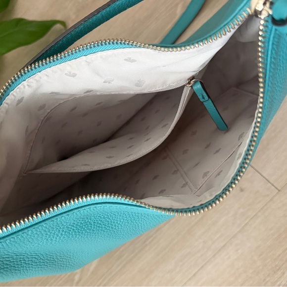 Kate Spade Mulberry Vivian Turquoise Blue Leather Hobo Shoulder Bag - Picture 4 of 4